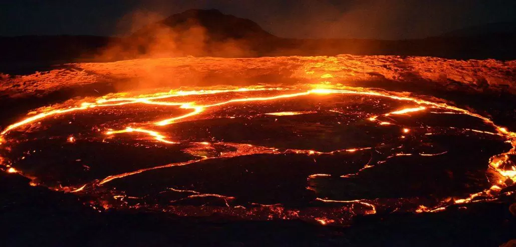 a picture of a giant volcano lava lake